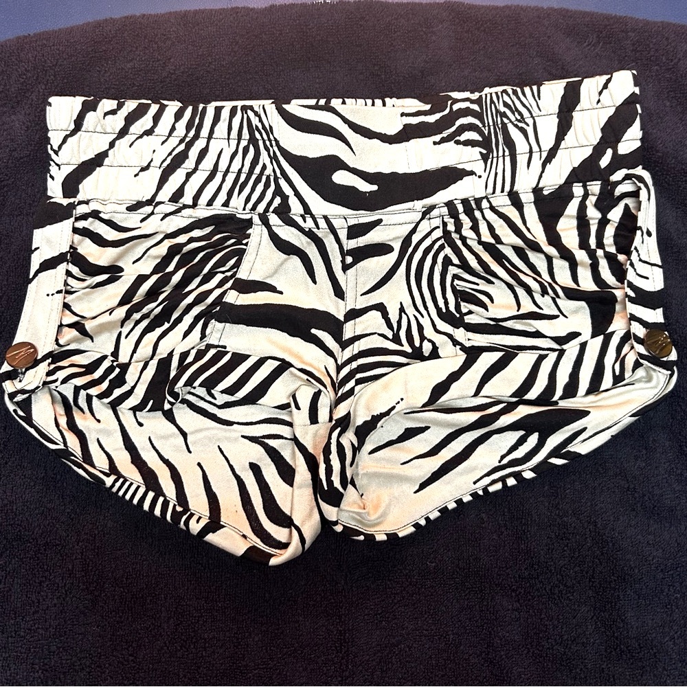 Vintage Marciano Silk shorts, zebra print , XS